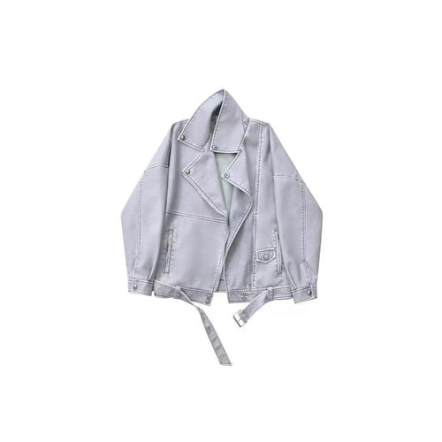 Women's motorcycle jacket in faux leather with unique cut Amarae