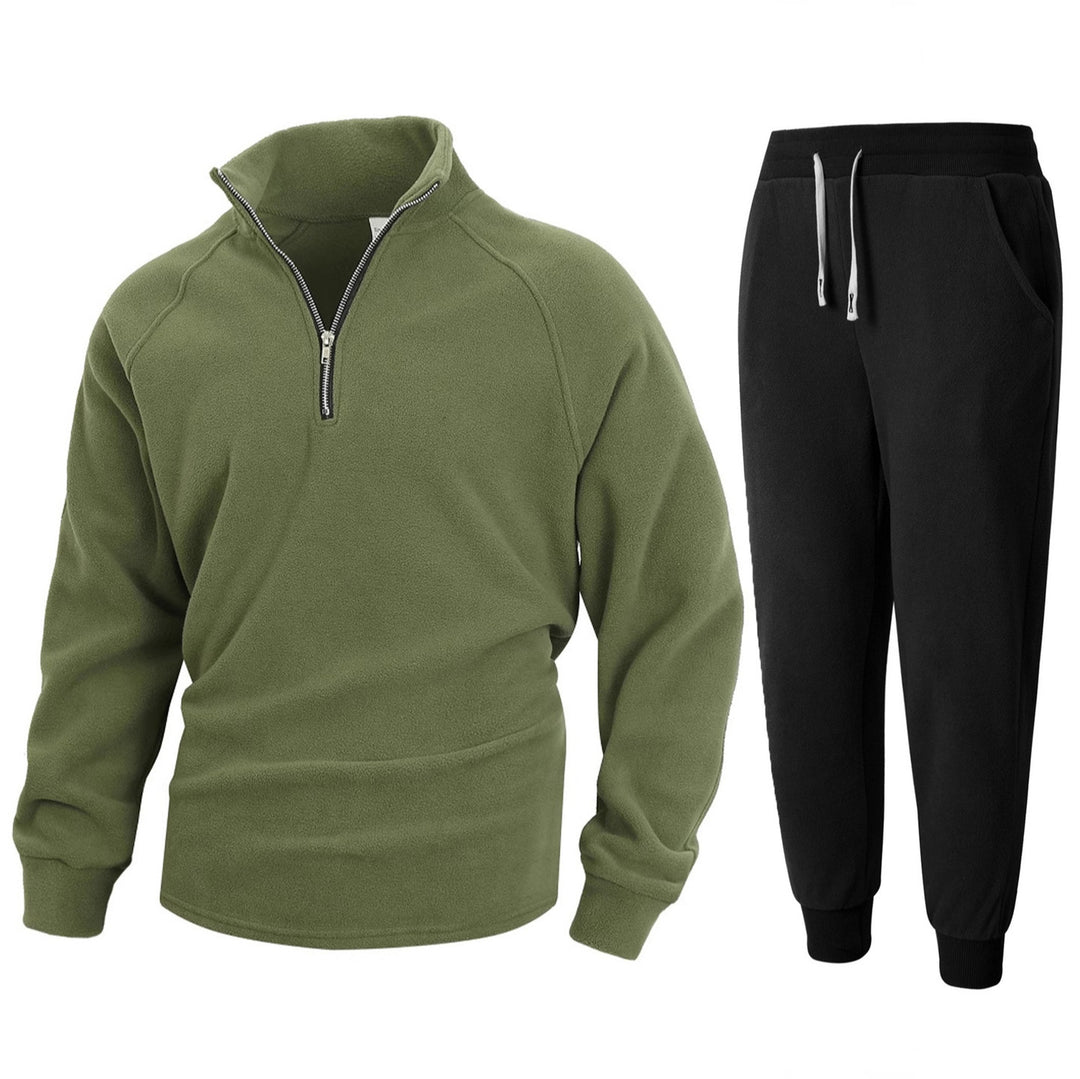 Men's fleece lounge jacket with mid-length zip Lune London