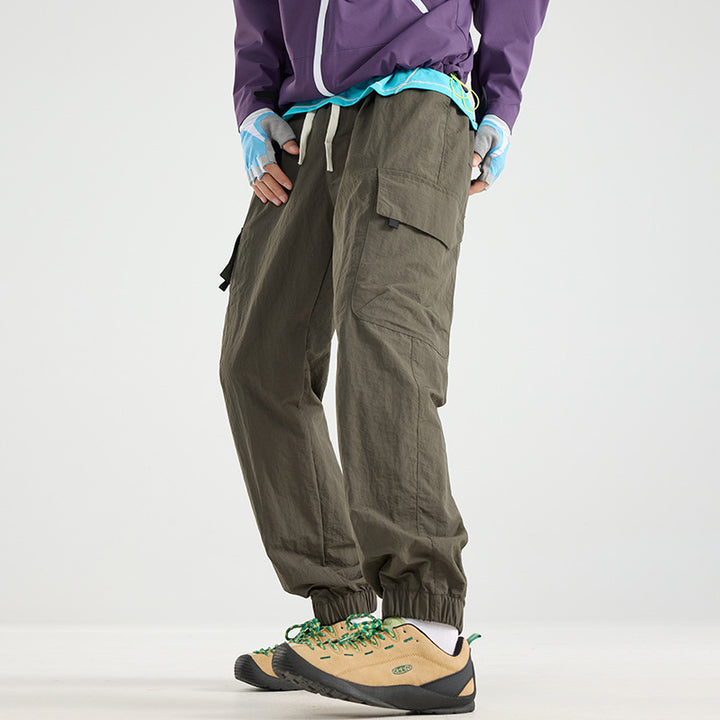 Men's Lightweight Utility Cargo Pants made of Ripstop with Elastic Hem and Multiple Pockets Amarae