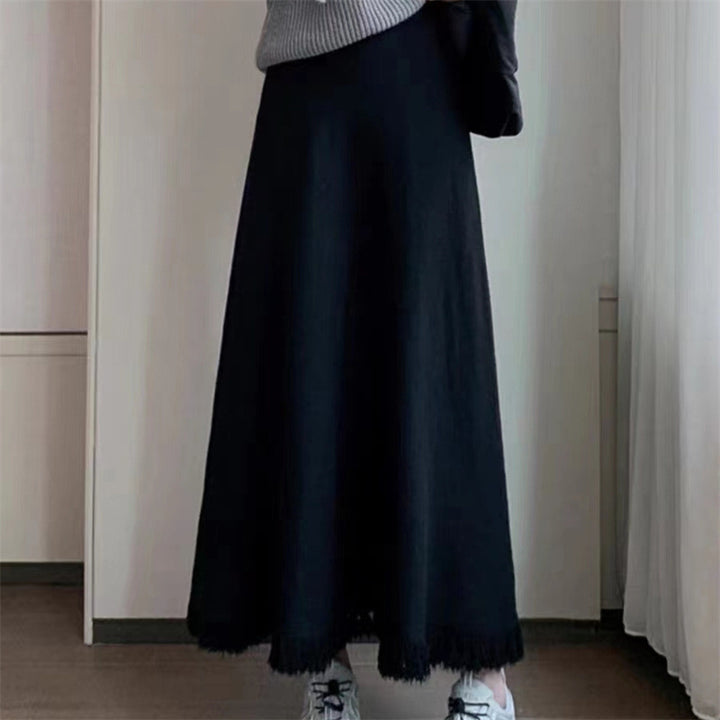 Jupe midi élégante pour femmes avec franges Chic & Stil