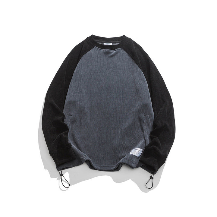 Unisex Oversize Cord Sweatshirt with Raglan Sleeves, Kangaroo Pockets and Drawstring Hem Amarae
