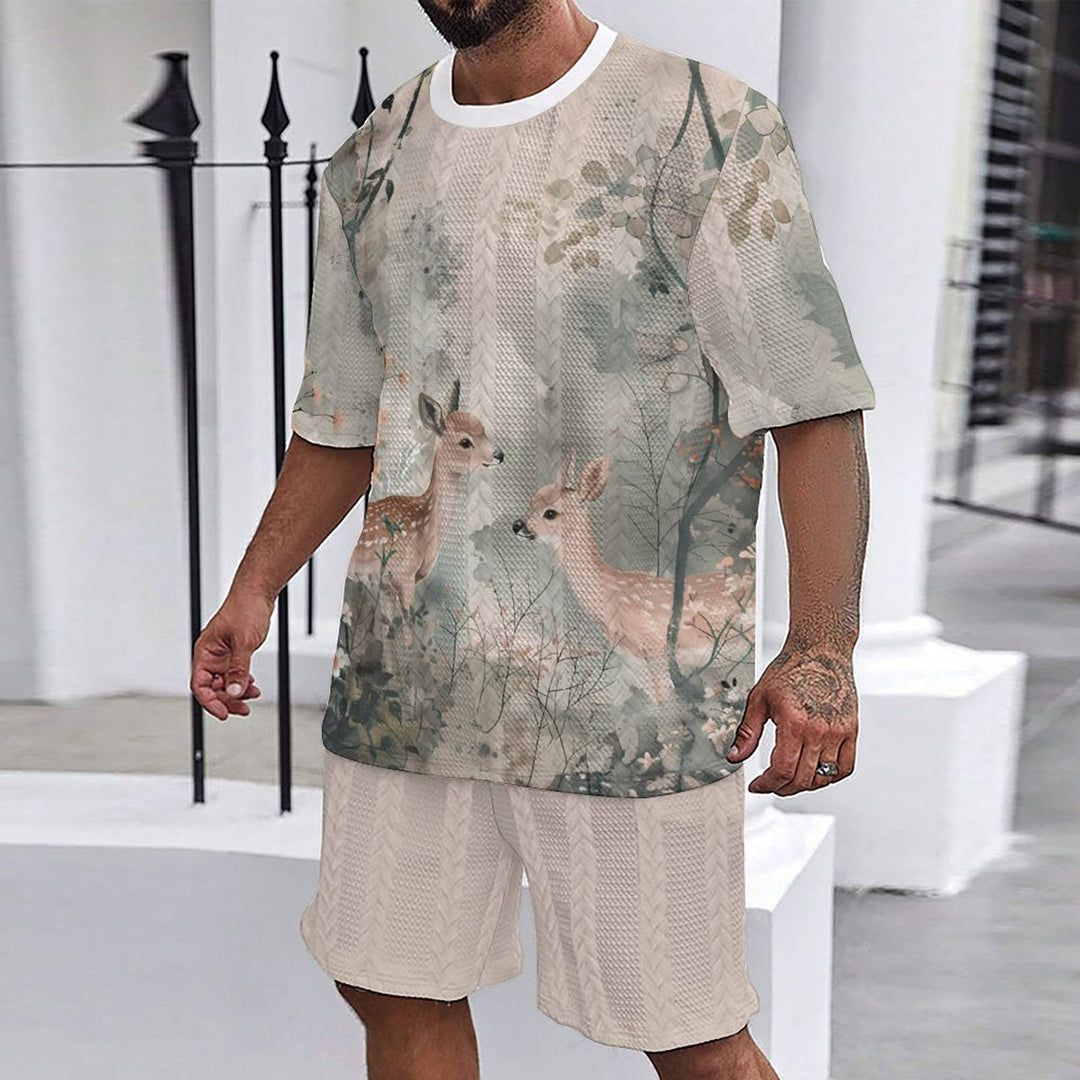 Casual men's set with floral print Amarae