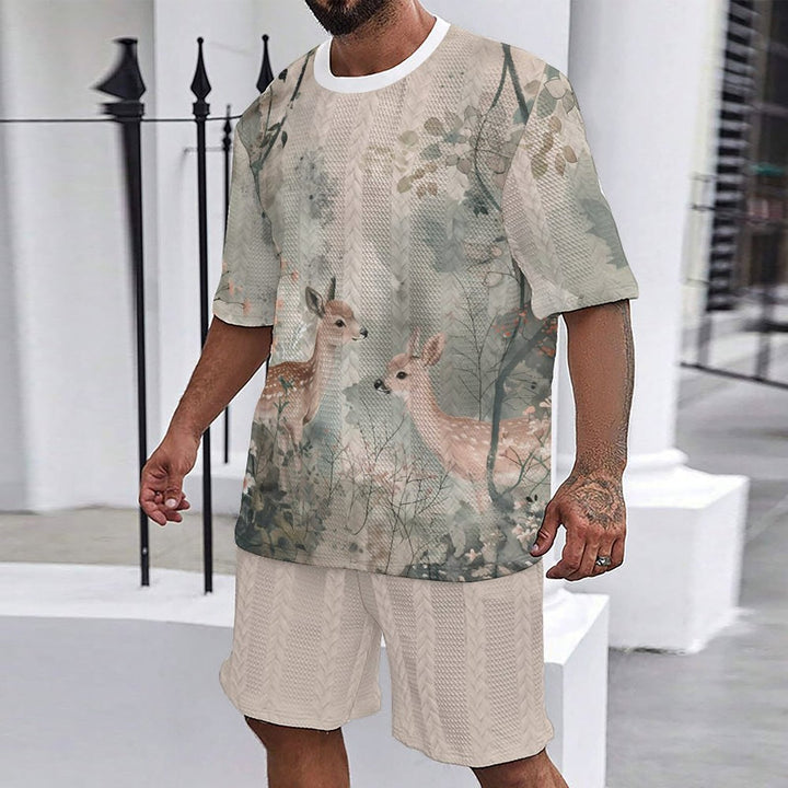 Casual men's set with floral print Amarae