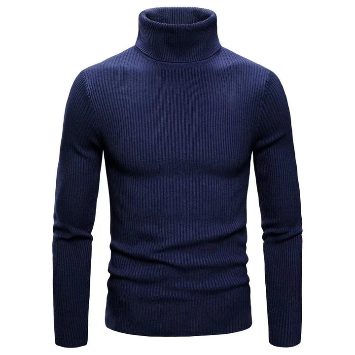 Men's premium turtleneck sweater in fine ribbed knit Lune London