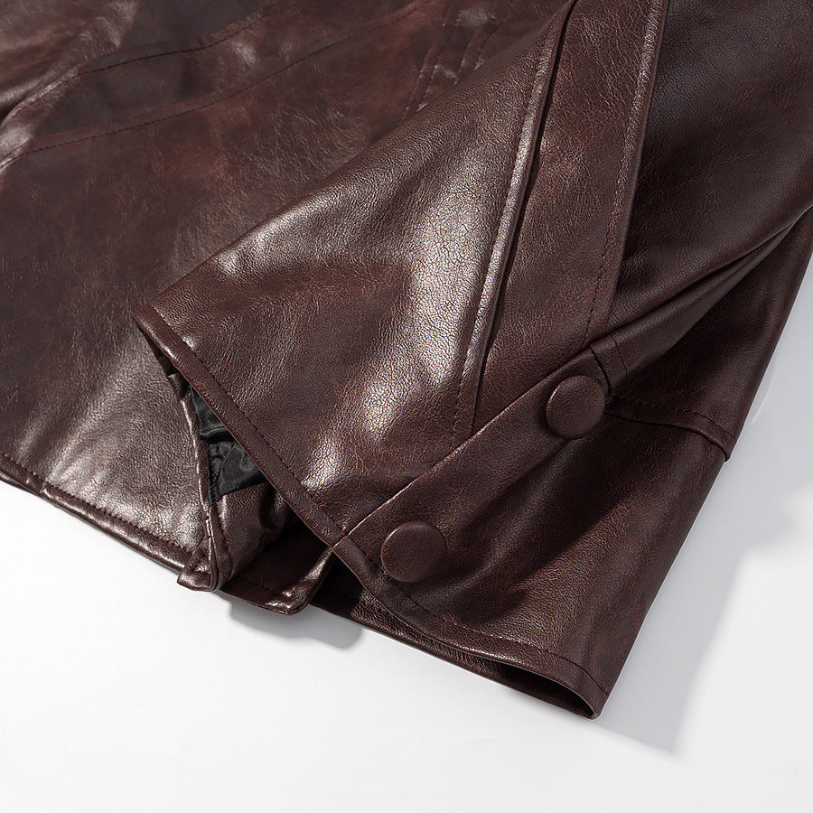 Women’s faux leather jacket with a structured design and practical pockets Lune London