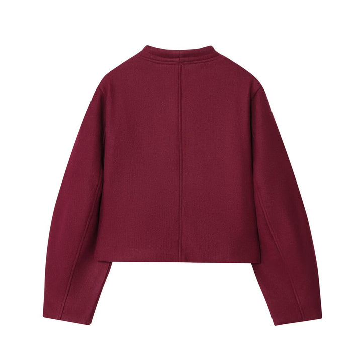 Trendy short women's jacket in high-quality wool blend with sparkling buttons Lune London