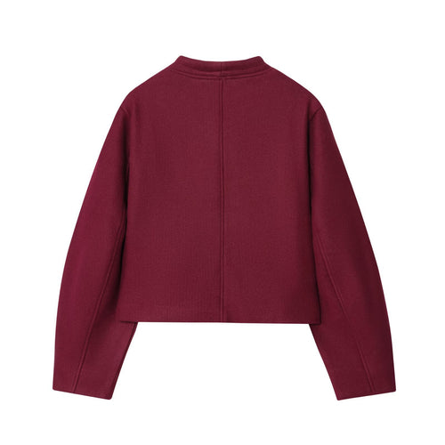 Trendy short women's jacket in high-quality wool blend with sparkling buttons Amarae