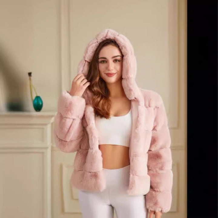 Ladies soft fleece jacket with hood Lune London
