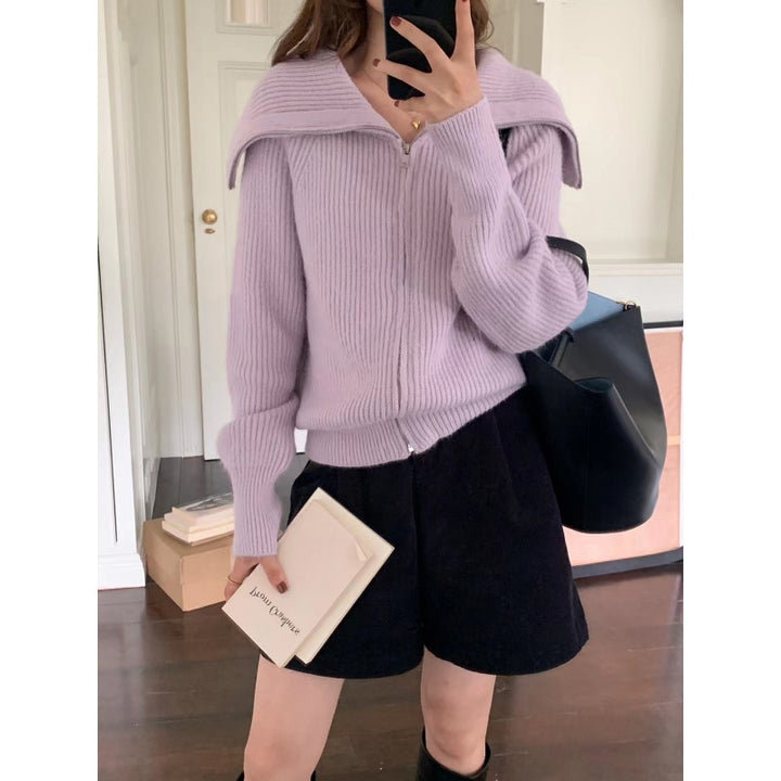 Cardigan femme avec col large et design texturé Chic & Stil