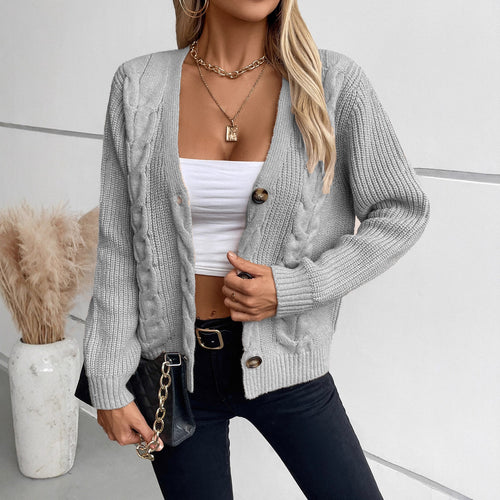Cardigan for women with cable pattern and button details Amarae