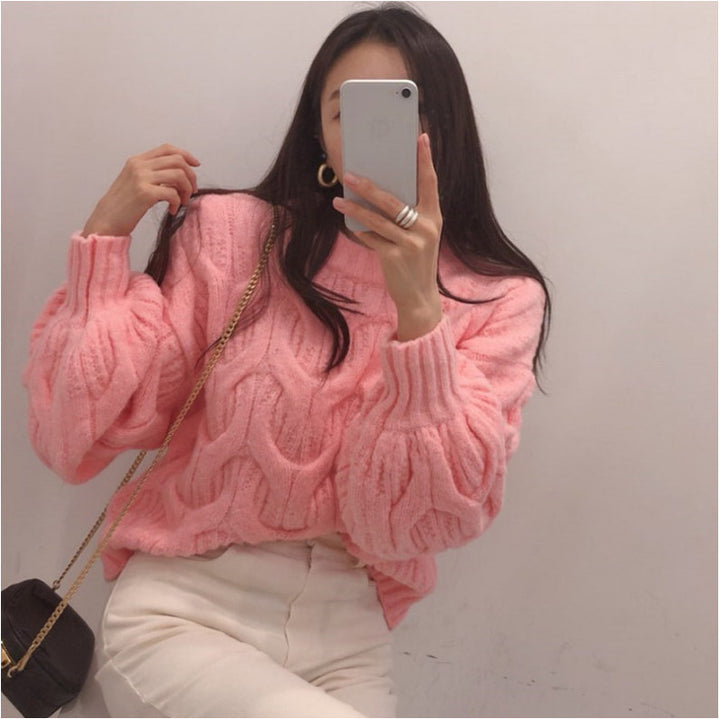 Pull en maille épaisse pour femmes avec un design de câbles élégant et une coupe décontractée Chic & Stil