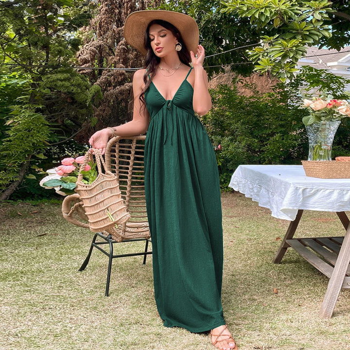 Robe maxi pour femme avec une coupe ample et des bretelles spaghetti réglables Chic & Stil