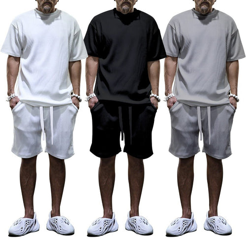 Breathable sports set for men with short sleeve t-shirt and shorts Amarae