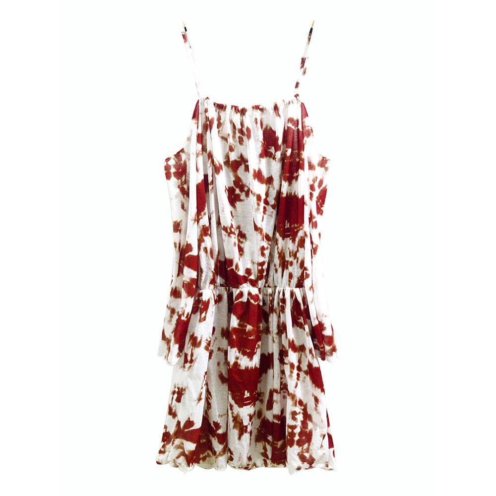 Women's casual dress with off-shoulder design and elegant A-line cut