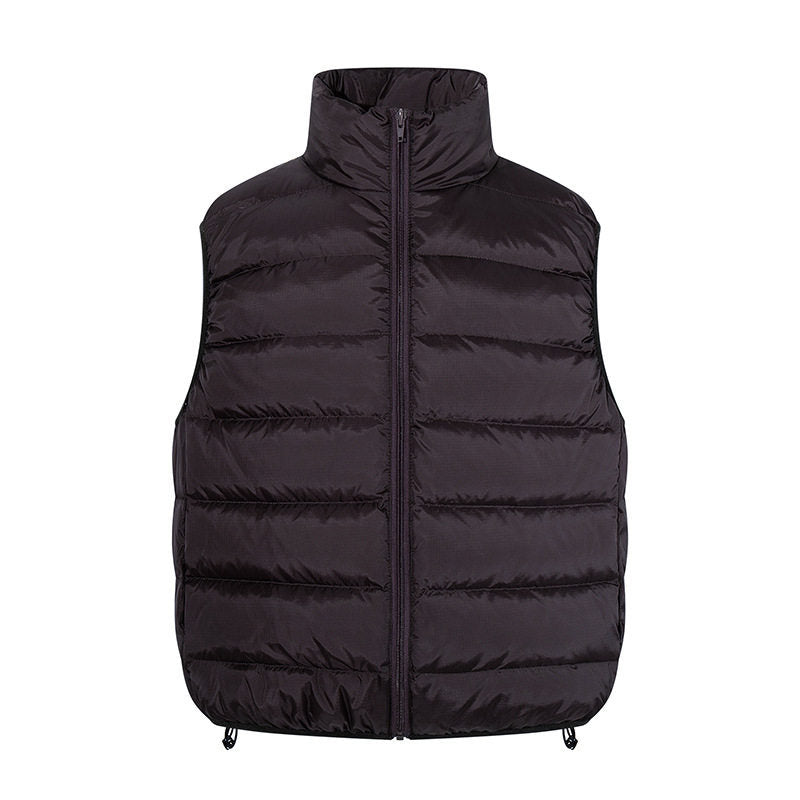 Women's quilted vest with high stand-up collar, heat-insulating padding, and adjustable hem Amarae