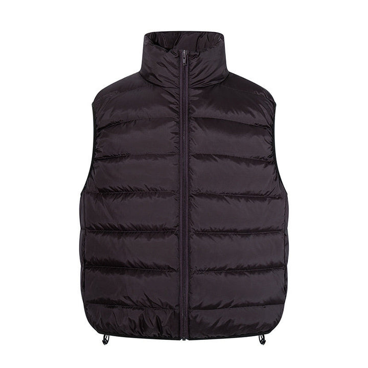 Women's quilted vest with high stand-up collar, heat-insulating padding, and adjustable hem Amarae