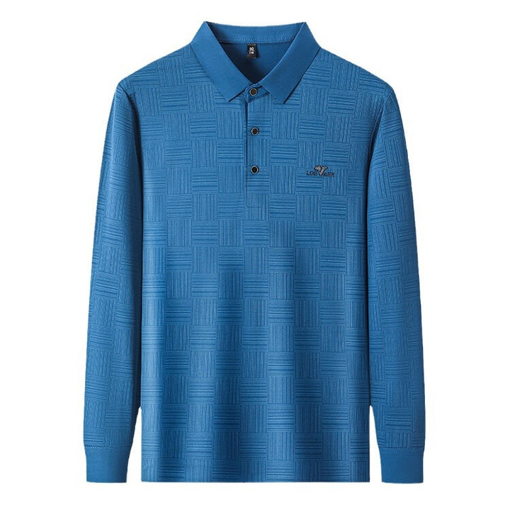 Long sleeve polo shirt for men with textured design Lune London