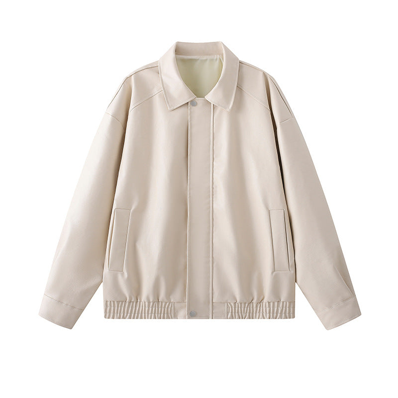 Elegant faux leather jacket for men with elastic waist Amarae