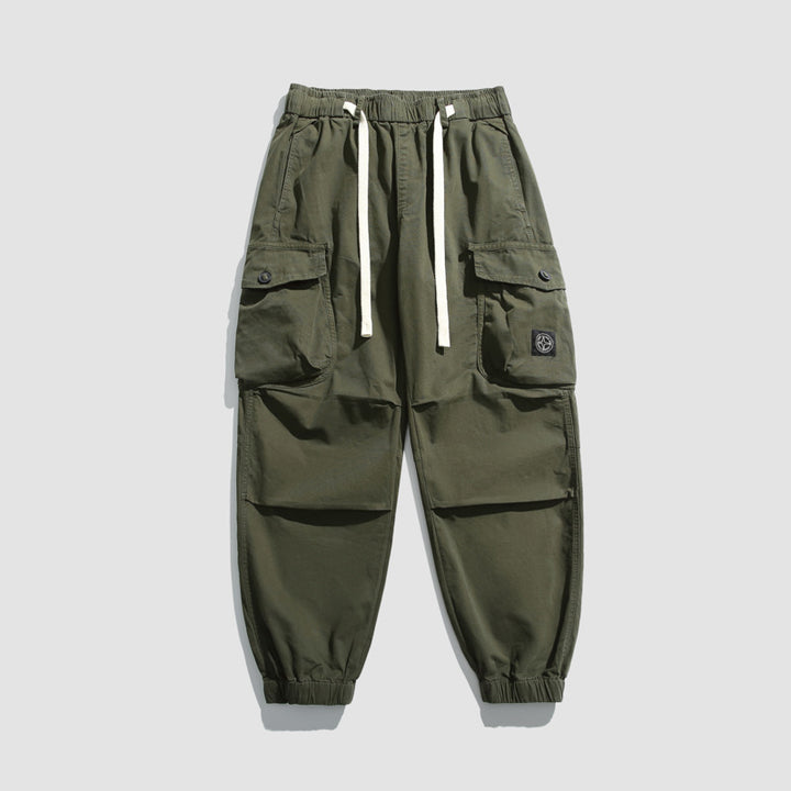 Men's cargo pants with elastic waistband and numerous pockets Lune London