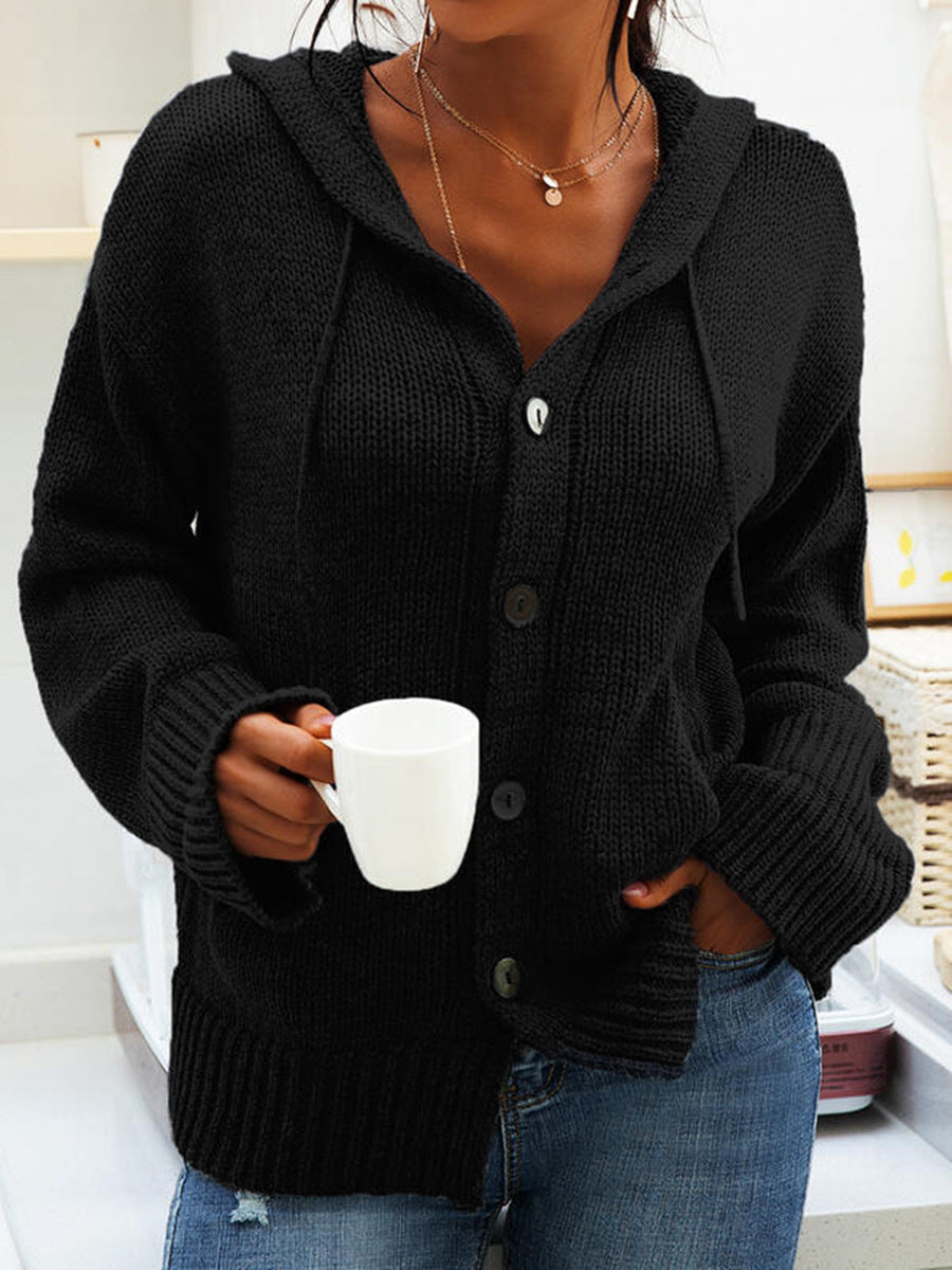 Ladies hooded vest with front button closure Amarae