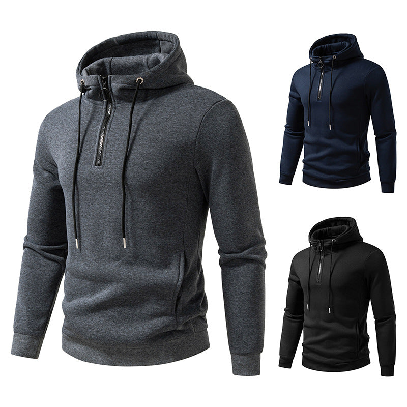 Men's hooded tracksuit tops with mid-length zipper and modern cut Lune London