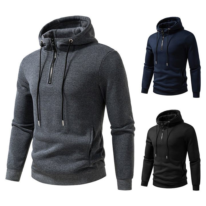 Men's hooded tracksuit tops with mid-length zipper and modern cut Lune London