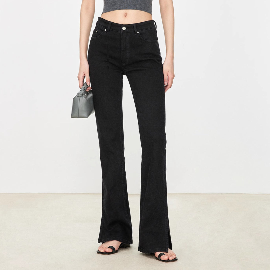 Jean bootcut pour femmes au style vintage avec taille haute Chic & Stil