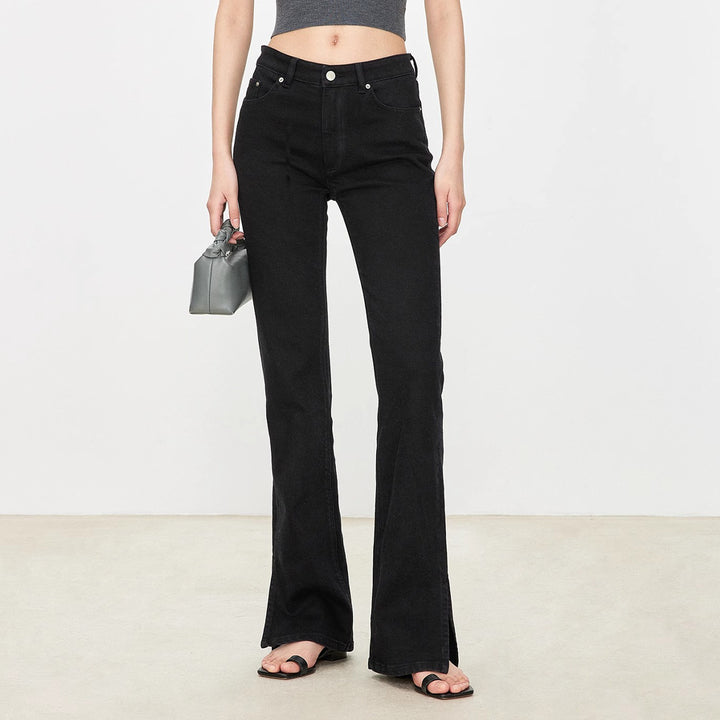 Jean bootcut pour femmes au style vintage avec taille haute Chic & Stil