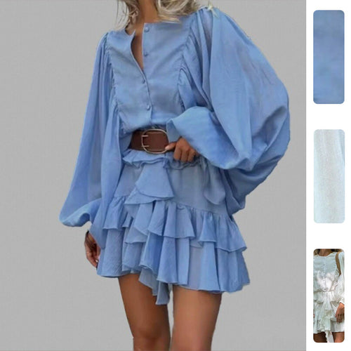 Robe à volants ludique pour femmes avec manches volumineuses Chic & Stil