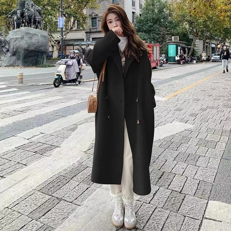 Women Elegant Double-Breasted Wool Coat Chic & Stil