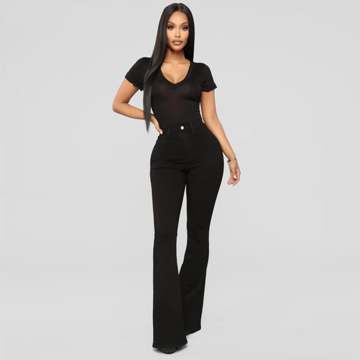 Women's High-Waisted Flared Jeans made from Stretch Denim with a Waist-Shaping Cut Amarae