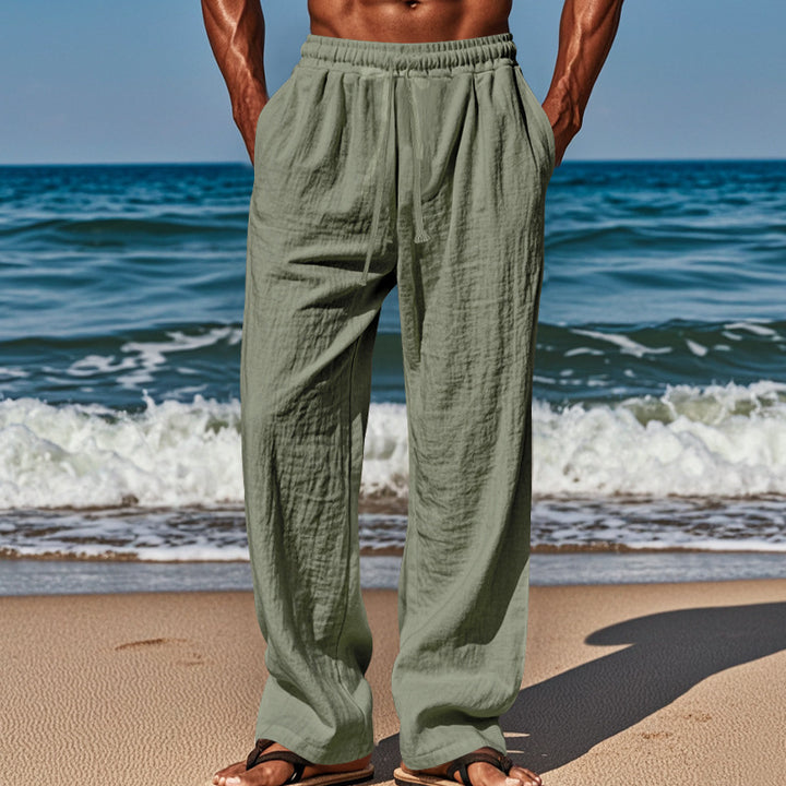 Lightweight beach pants for men with elastic waistband and practical pockets Lune London