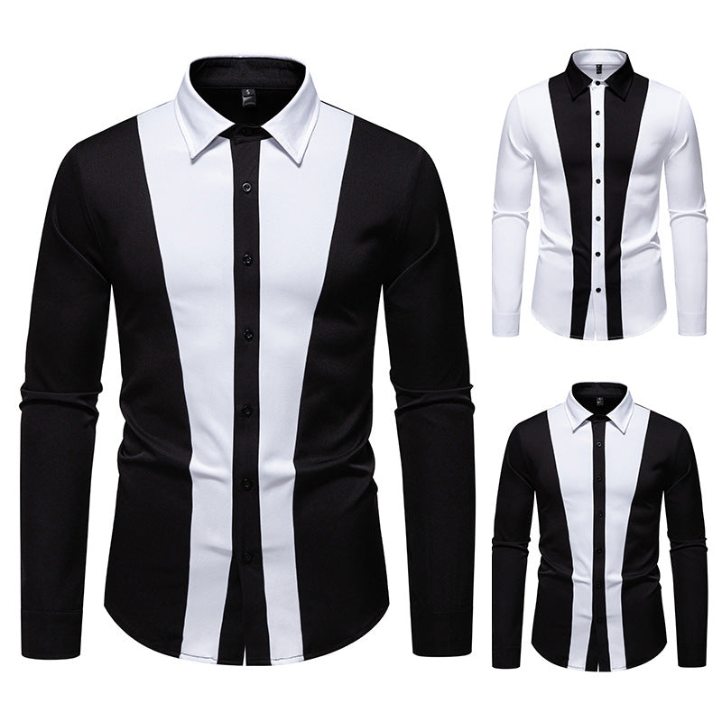 Men's Elegant Shirt with Colored Contrast Inserts Lune London