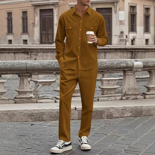 Casual striped outfit for men with modern button details and practical pockets Amarae
