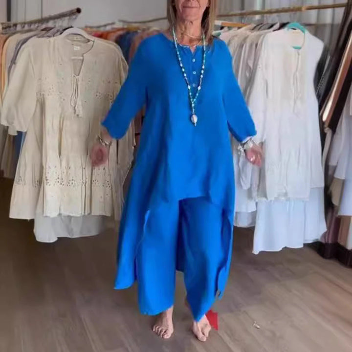 Lune London | Solid Color Leisure Suit Made of Linen for Women