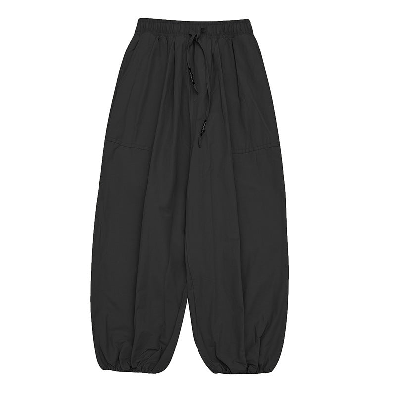 Unisex Wide Harem Pants with Drawstring Waistband, Elastic Leg Openings and Oversized Silhouette Amarae