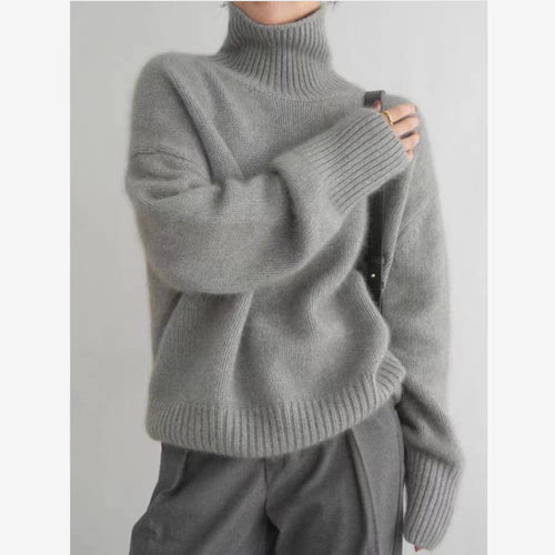 Casual turtleneck pullover for women in fine knit Amarae