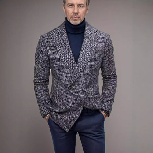 Double-breasted men's blazer in high-quality fabric with modern details Amarae