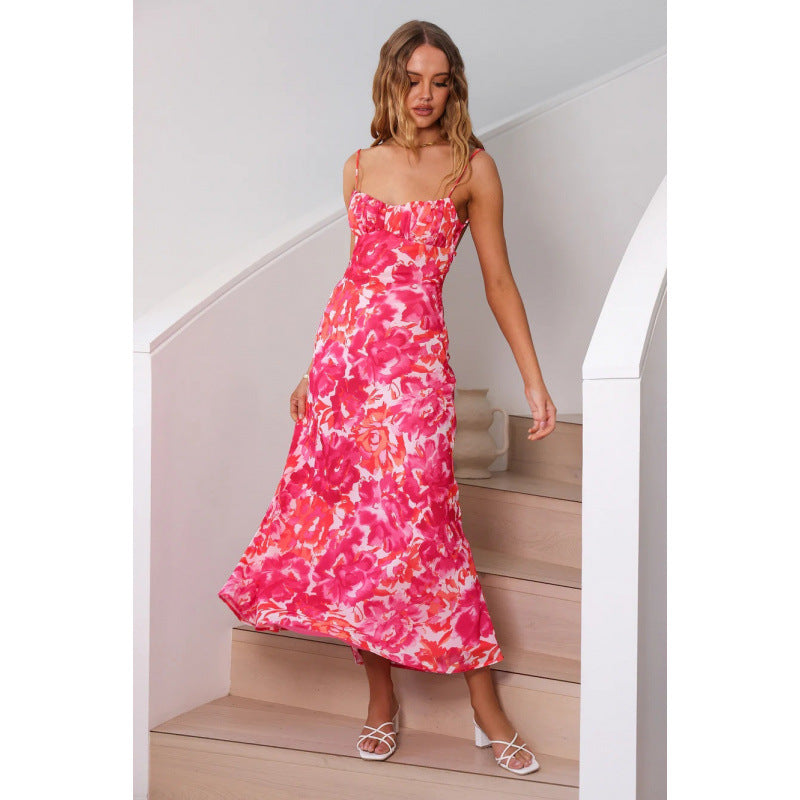 Maxi dress with adjustable straps Floral Lune London for women