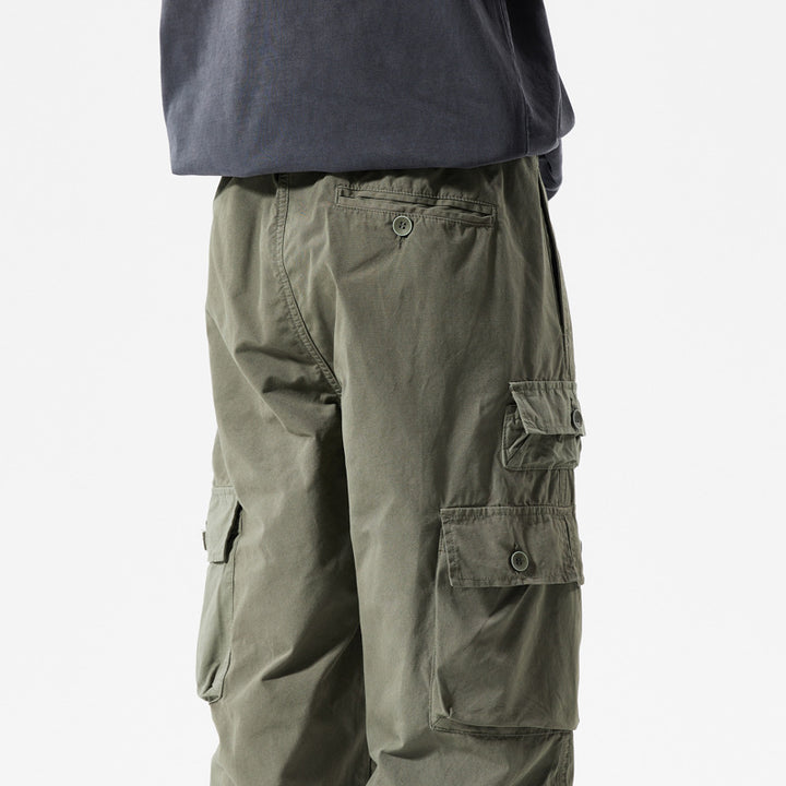 Men's cargo pants with multiple pockets and elastic waist Lune London