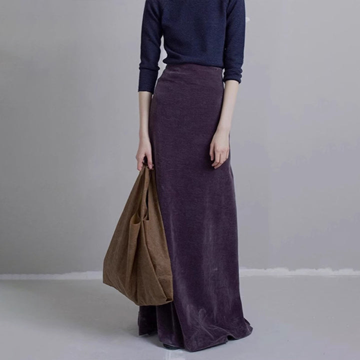 Jupe midi élégante pour femmes en velours de haute qualité Chic & Stil