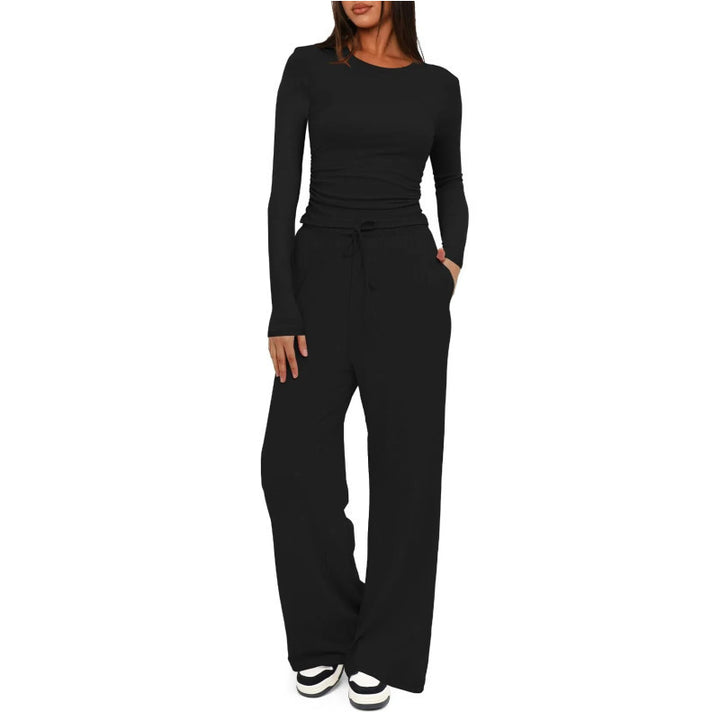 Women's Comfortable Lounge Set with Long-Sleeved Top and Loose-Fitting Pants Lune London