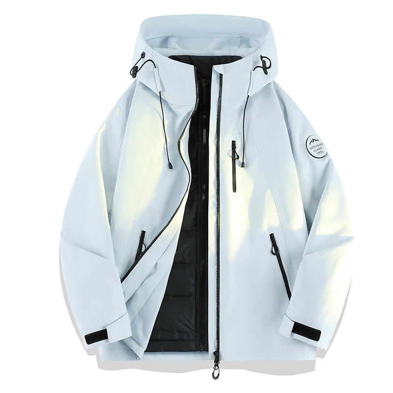 Women Lightweight Waterproof Hooded Jacket with Teddy Charm and Concealed Zipper Pockets Amarae