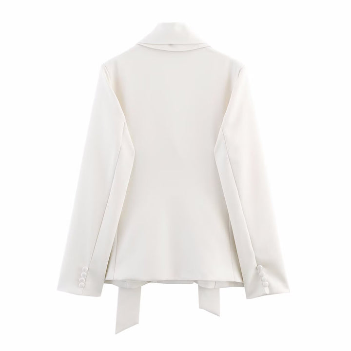 Women's blazer jacket with elegant bow detail and fitted cut Lune London