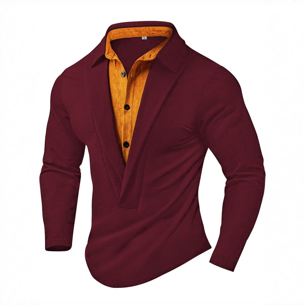 Elegant long sleeve shirt for men with modern collar and textured design Lune London