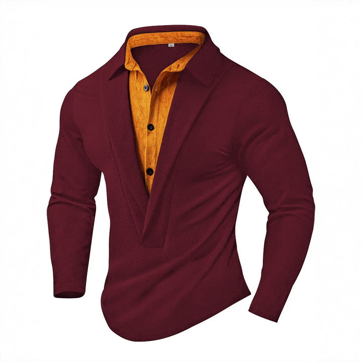 Elegant long sleeve shirt for men with modern collar and textured design Lune London