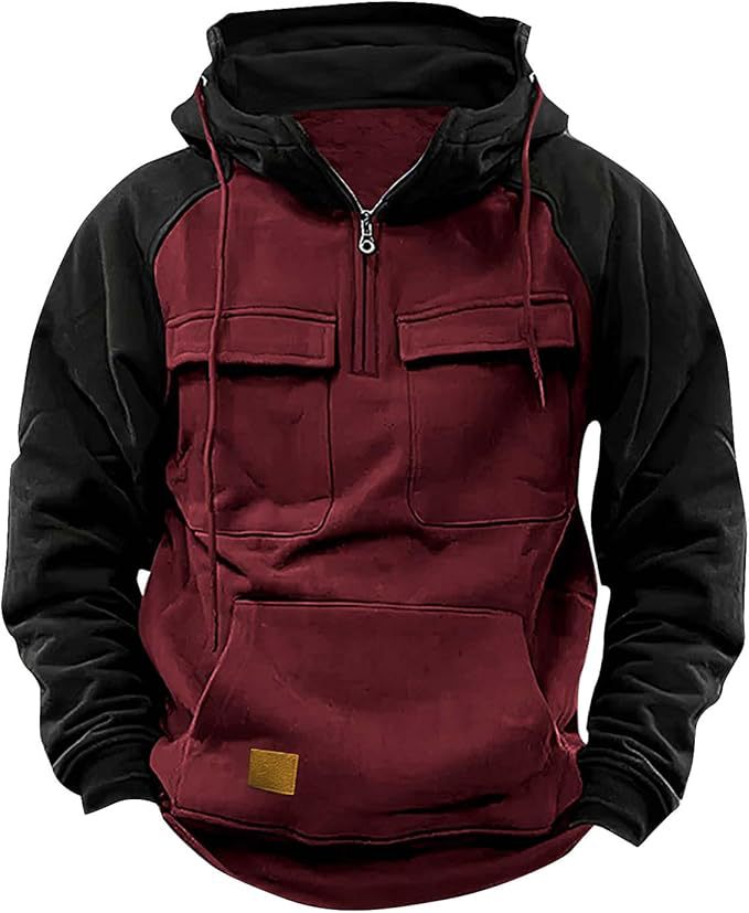Men's sporty cotton hoodie with practical pockets Lune London