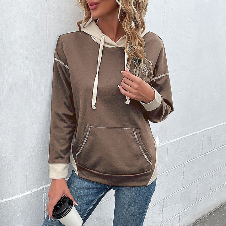 Casual hooded sweater for ladies with practical kangaroo pocket design Lune London