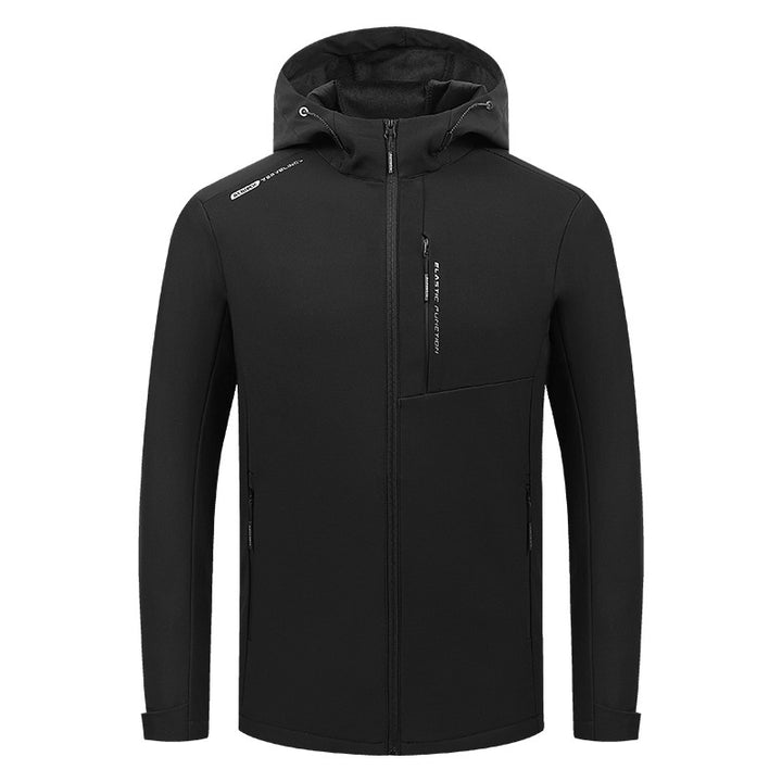 Men's Lightweight Softshell Hooded Jacket with elastic fit, water-repellent membrane and chest zip pocket Amarae