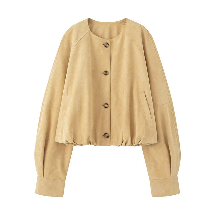 Elegant and casual blouse jacket for women in synthetic leather Lune London